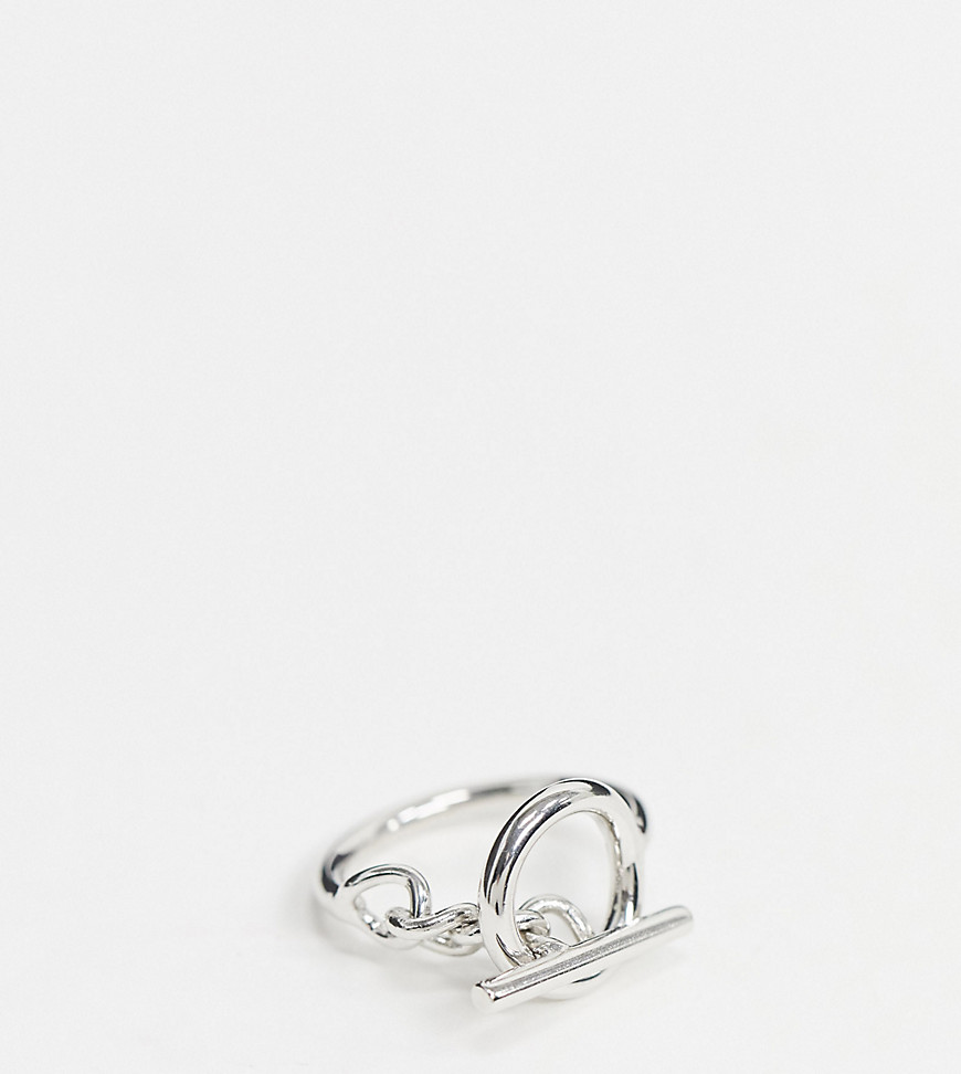 DesignB - Ring i äkta silver med kedja och t-berlock