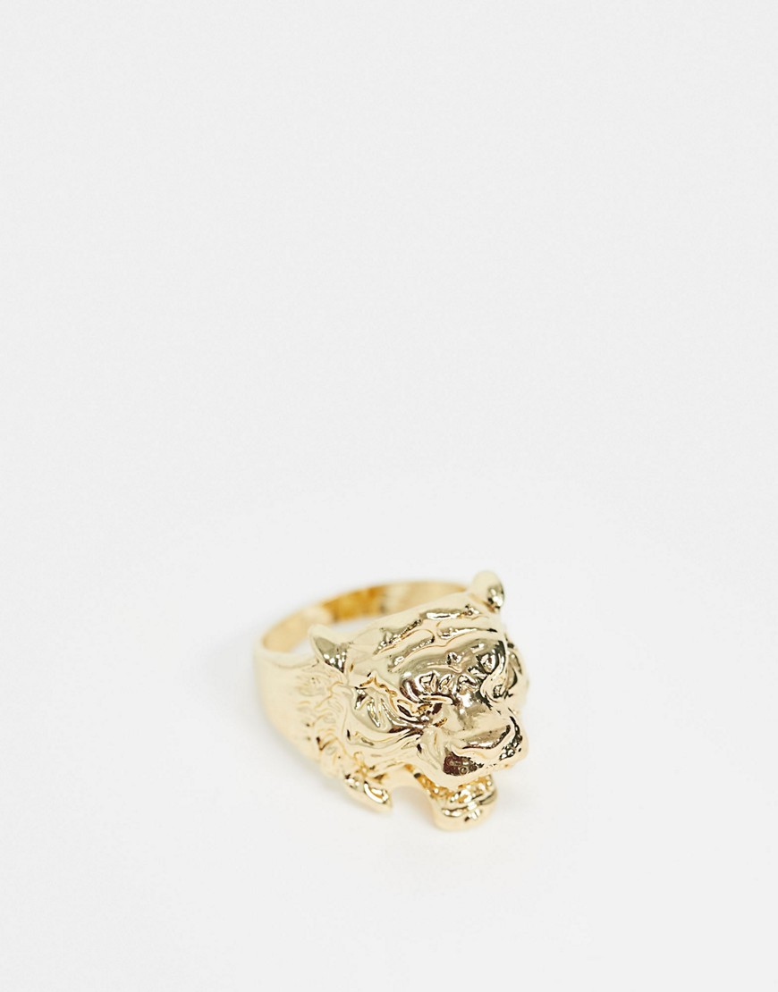 DesignB - Ring met tijgerkop in goud