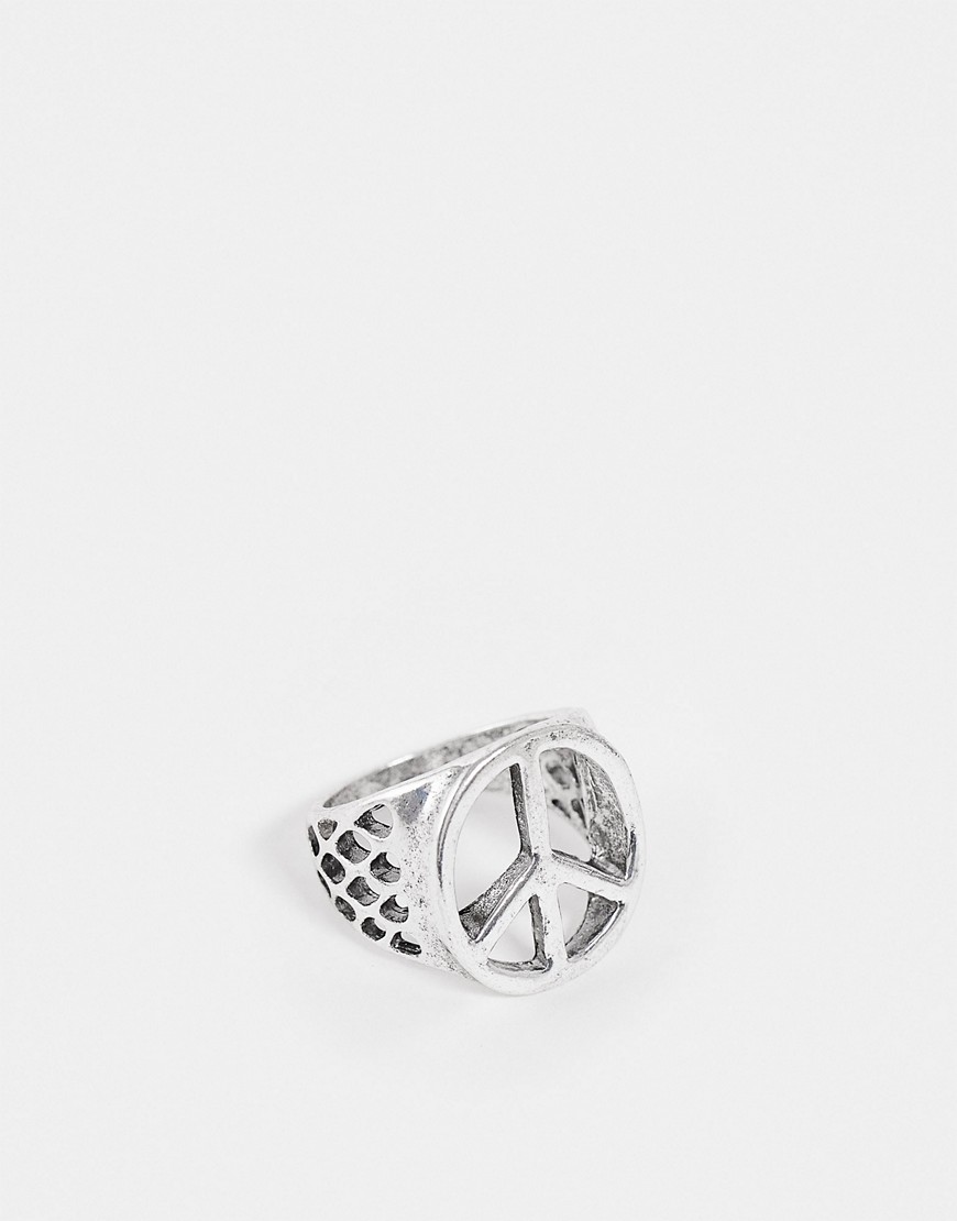 DesignB - Ring met vredesteken in zilver
