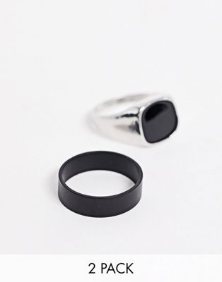 DesignB - Set van 2 ringen in zwart