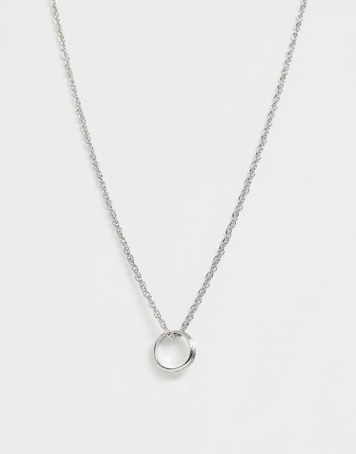 DesignB silver circle pendant necklace