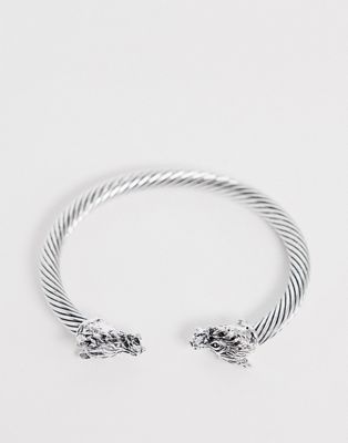 DesignB – Silverfärgat armband med drakhuvud