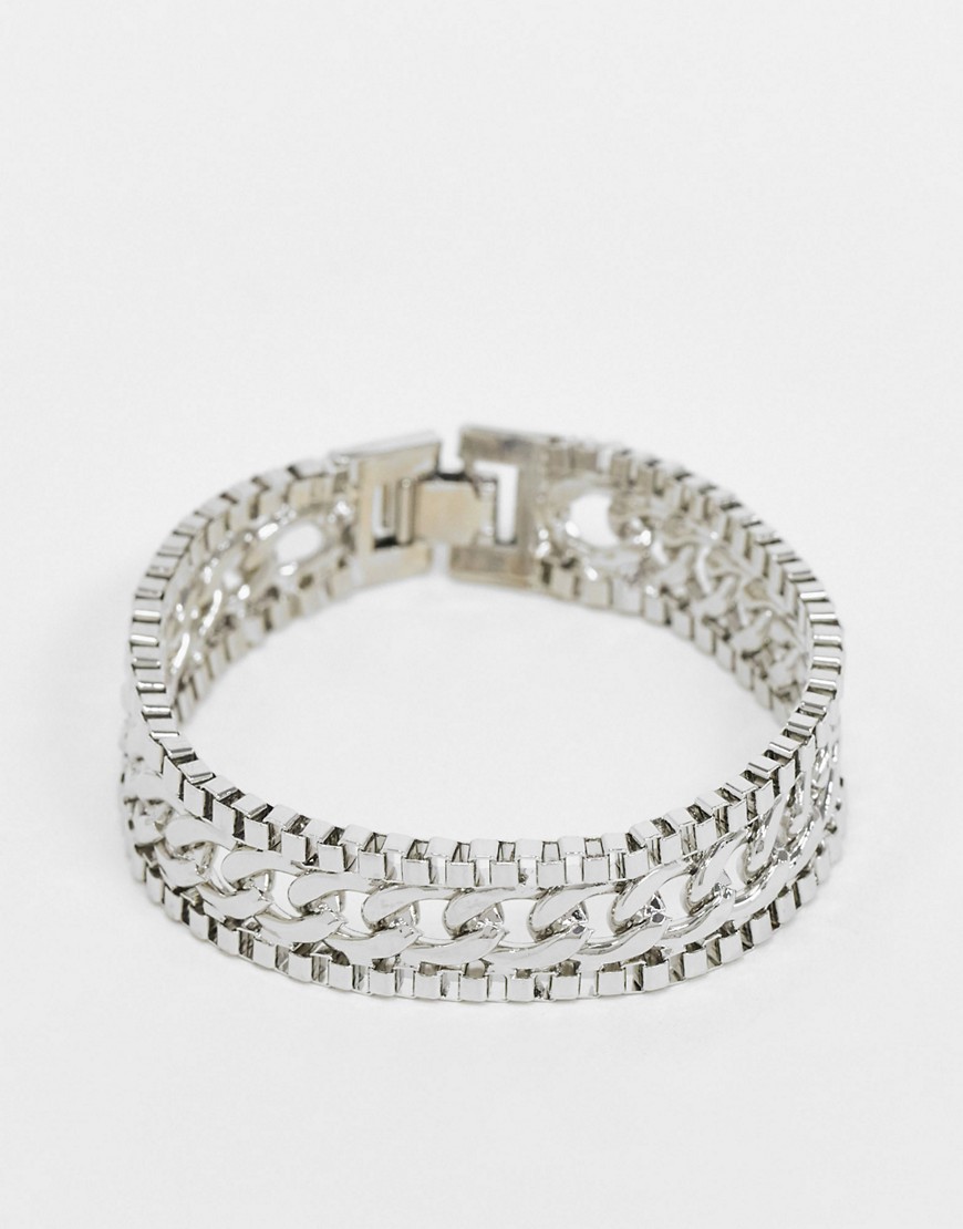 DesignB – Silverfärgat armband med olika kedjor