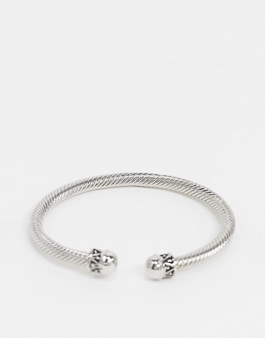 DesignB – Silverfärgat armband med snurrad repdesign