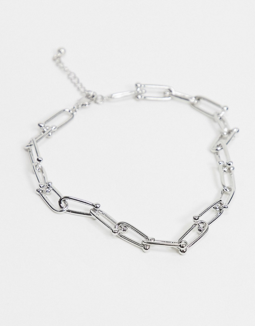 DesignB – Silverfärgat halsband med ovala länkar