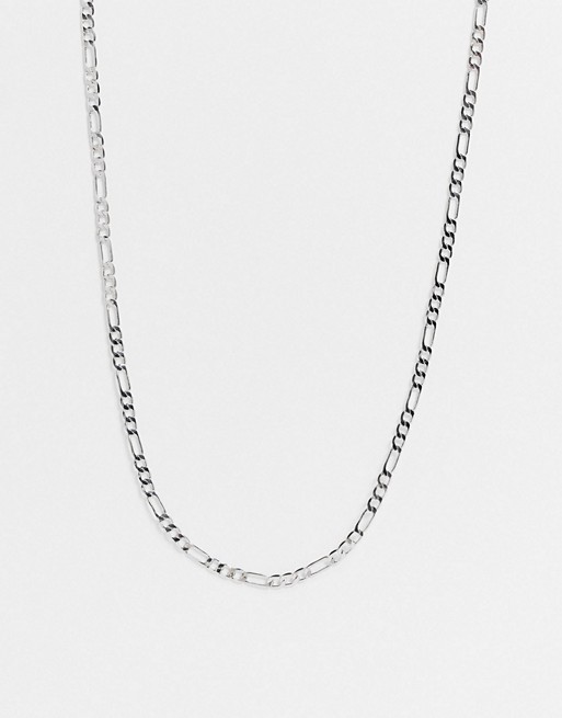 DesignB London skinny figaro neck chain in silver