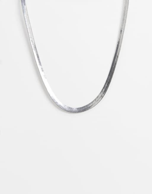 DesignB - Soepele slangachtige schakelketting in zilverkleur
