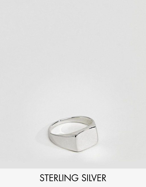 DesignB square signet ring in sterling silver exclusive to asos