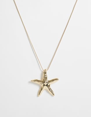 Designb London Designb Starfish Pendant Necklace In Gold