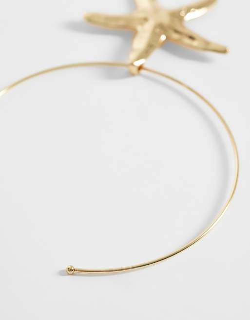 DesignB starfish torque necklace in gold, 3 of 4