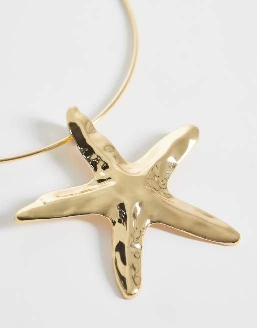 DesignB starfish torque necklace in gold, 4 of 4