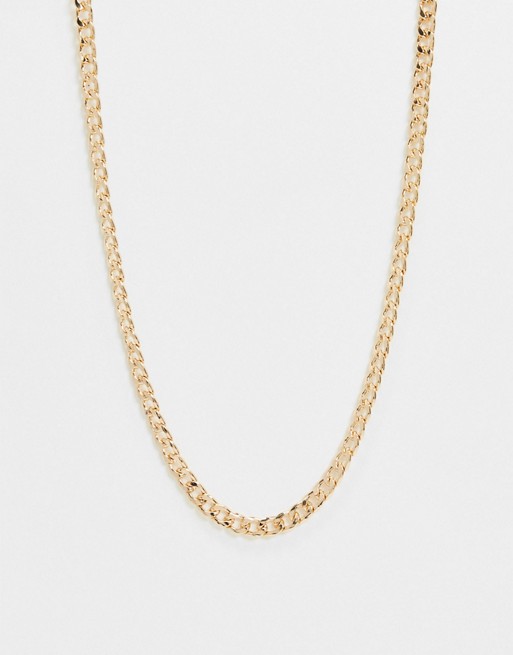 DesignB statement neckchain in gold with silver spring ring clasp