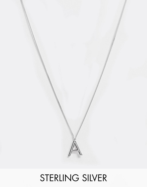 DesignB sterling silver neckchain with A pendant