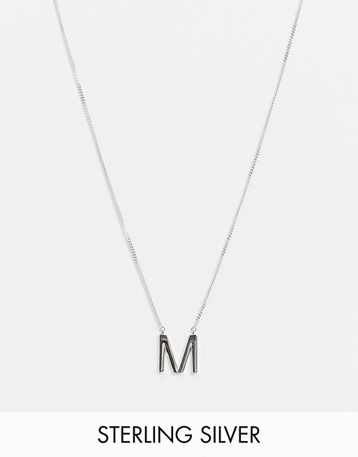 DesignB sterling silver neckchain with M pendant