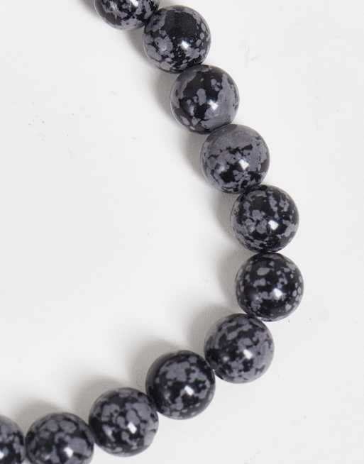 DesignB – Svart pärlarmband med obsidian natursten, 4 av 4