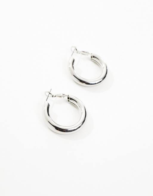 Sterling silver tube sale hoop earrings