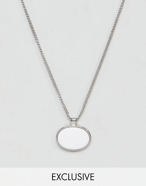 DesignB white stone pendant necklace exclusive to asos