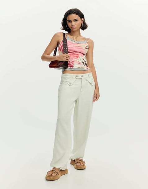 Desigual 2-in-1 strappy top in pink