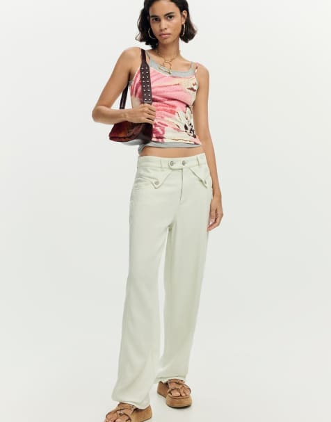 Desigual - 2-in-1 top met bandjes in roze - view 1