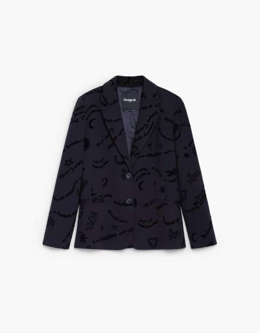 Desigual - americana con flocado en negro, 4 de 4