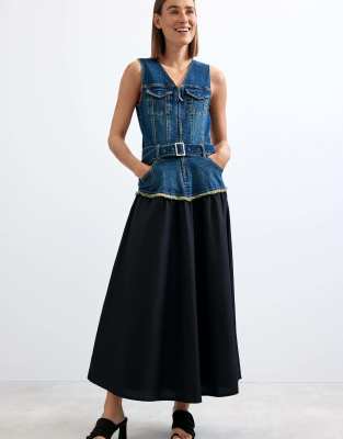 Desigual - Gigi Langes Kleid - Dresses - Damen - Schwarzk - L - Bild 6
