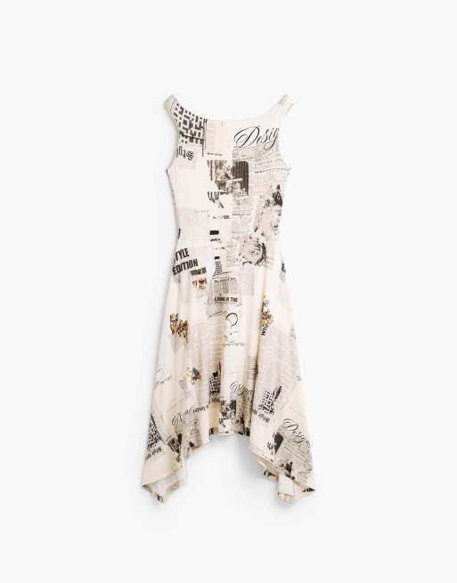 Desigual ärmelloses Kleid mit Print in Weiß, 4 von 4