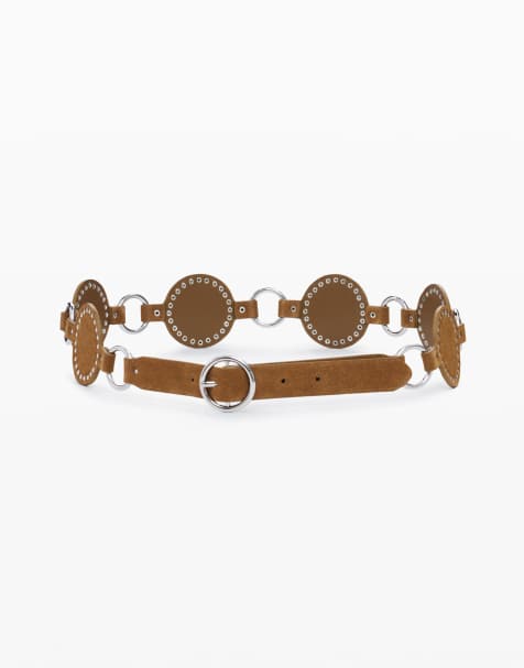 Desigual Articulated leather belt in brown - view 1