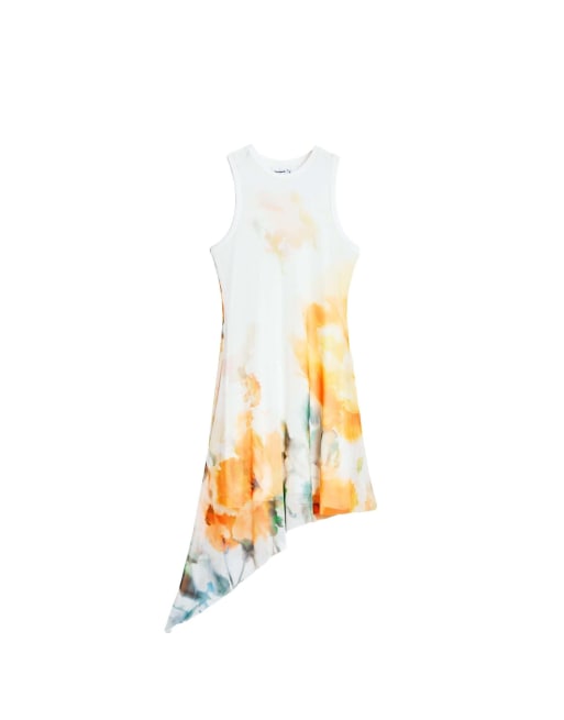 Desigual Asymmetric sleeveless dress in white, 4 of 4