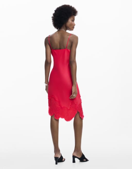 Desigual - Asymmetrische slipdress in roze, 2 van 4