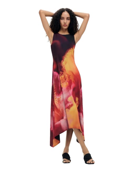 Desigual – Asymmetrisches, ärmelloses Kleid in Schwarz, 3 von 4