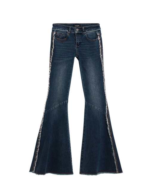 Desigual – Ausgefranste Schlagjeans in Blau, 4 von 4
