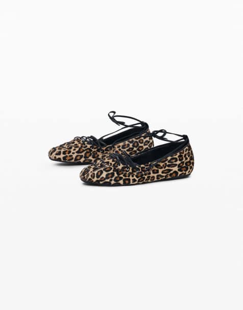 Desigual - Bailarinas con estampado de leopardo de cuero - view 1