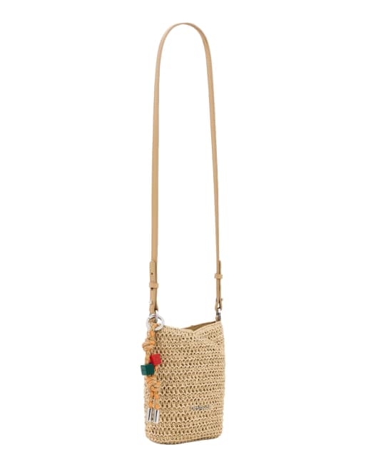 Desigual - Bandolera beis para el móvil con charms de rafia, 3 de 4