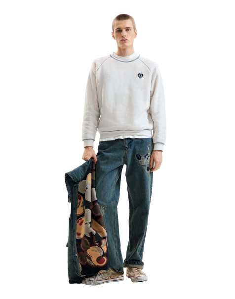Desigual - Basic gebreid sweatshirt in wit - view 1