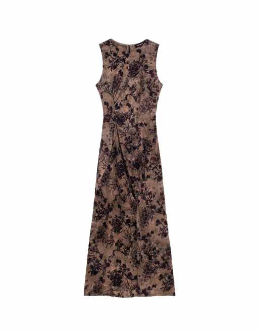 Desigual – Beflocktes Midikleid in Schwarz, 4 von 4