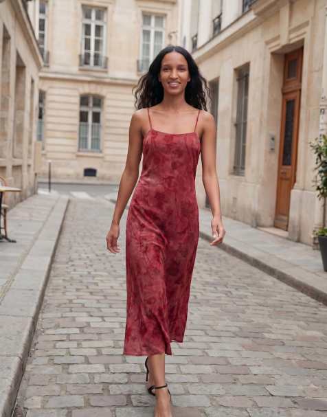 Desigual – Beflocktes Trägerkleid in Rosa - view 1