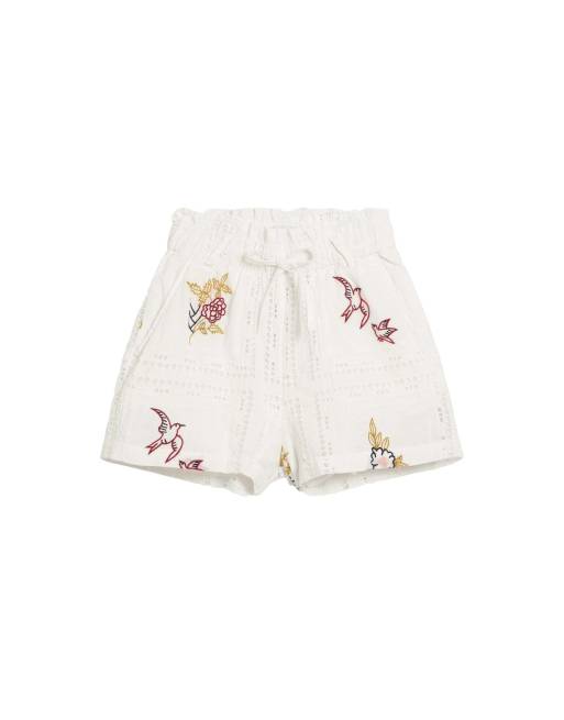 Desigual – Bestickte Shorts in Weiß, 4 von 4