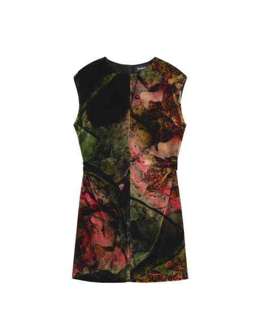 Desigual bloemenjurk van fluweel m. c. lacroix in roze, 4 van 4
