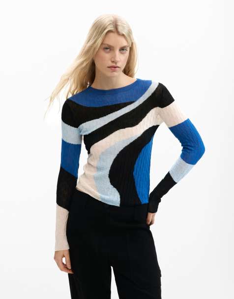 Desigual - Blue - Pull en maille - Bleu - view 1