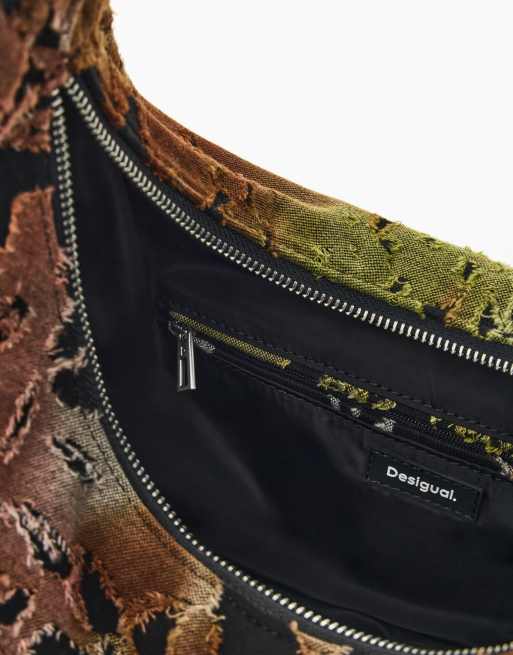 Desigual - Bolso grande de tela multicolor, 3 de 3