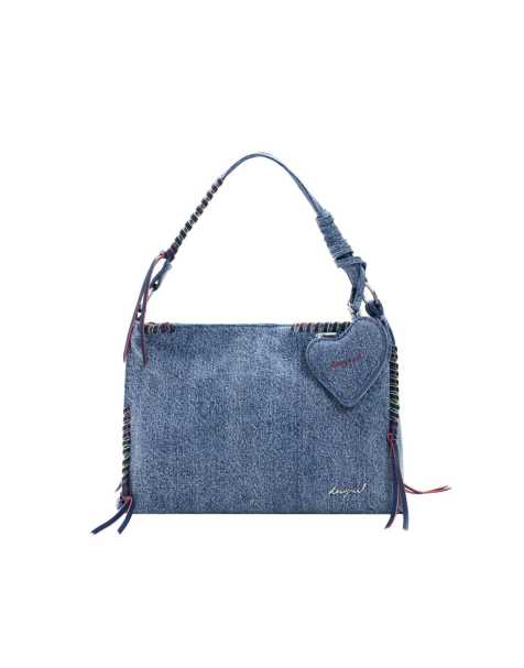 Desigual - Bolso grande vaquero con corazón en azul - view 1