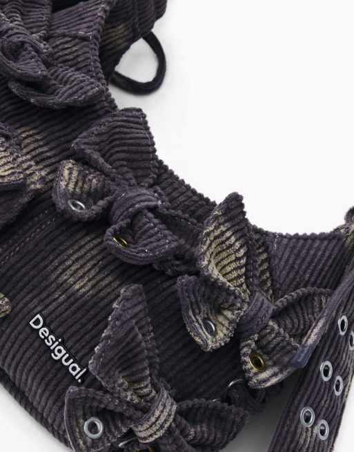 Desigual - Bolso mediano de algodón con lazo multicolor, 4 de 4