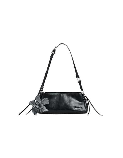Desigual - Bolso mediano negro con charm de cuero sintético - view 1