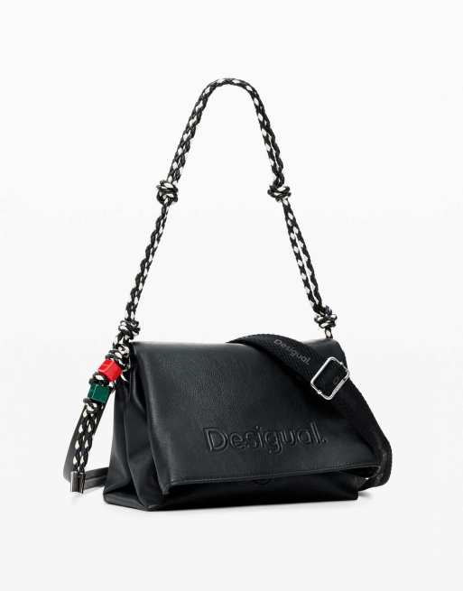 Desigual - Bolso mediano negro con charm del logo, 2 de 4