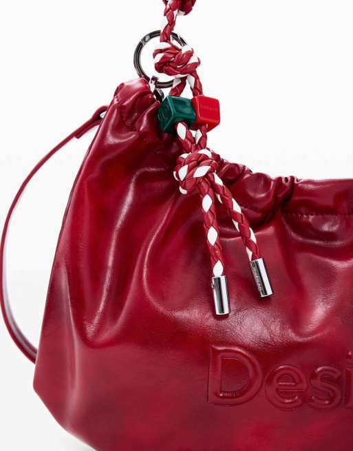 Desigual - Bolso mediano rojo ovalado con logo, 4 de 4