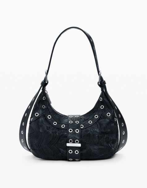 Desigual - Bolso negro con diseño grabado y tachuelas - view 1