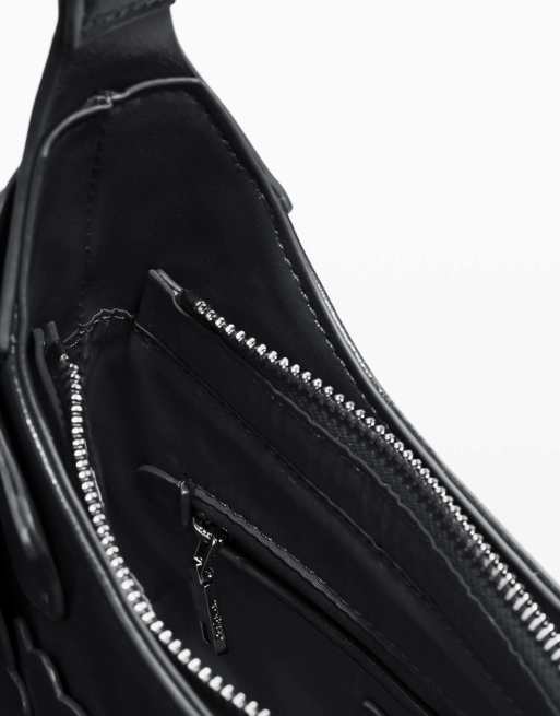 Desigual - Bolso pequeño con apliques de flores en negro, 3 de 4