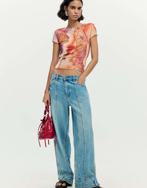 Desigual - Bolso pequeño rojo con aplicaciones florales, 2 de 4