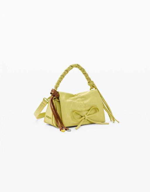Desigual - Bolso pequeño verde brillante con lazo, 2 de 4