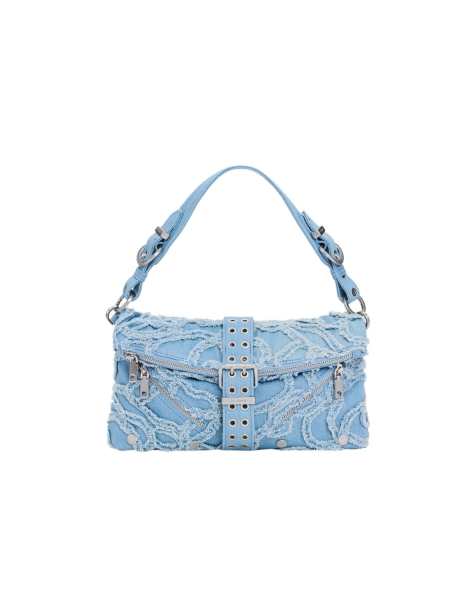 Desigual - Bolso vaquero azul con bordados - view 1